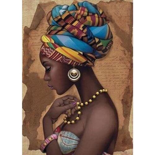 5D Full Square Stone Drill Bead Diamond Painting Cross Stitch Black Lady Rhinestone Diamant Embroidery Birthday Christmas Gift