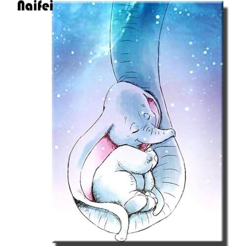 Diamond Painting Cartoon Elephant Nose DIY Full Drill Cross Stitch 5D Diamond Embroidery Animals Art Gift DIY Kits Home Decor