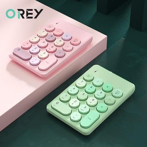 2.4G Bluetooth-compatible Wireless Keyboard Mini 18 Keys Numeric Keypad Computer Pink Digital Keyboard For PC Accounting tasks