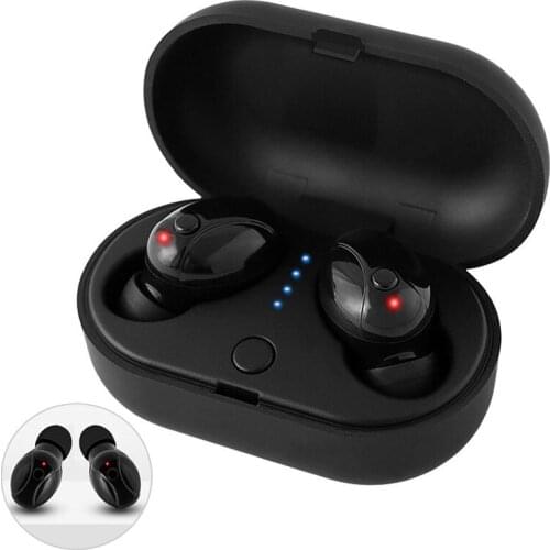 Wireless Stereo Earphones Mini In-ear Headset Handsfree Sport Earbuds with Mic Charging Case for iPhone Samsung LG Huawei Xiaomi