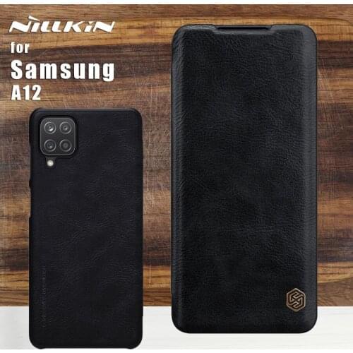 Nillkin For Samsung Galaxy A12 case qin Leather Pu full 360 Phone Case Protective Back Cover For Samsung a12