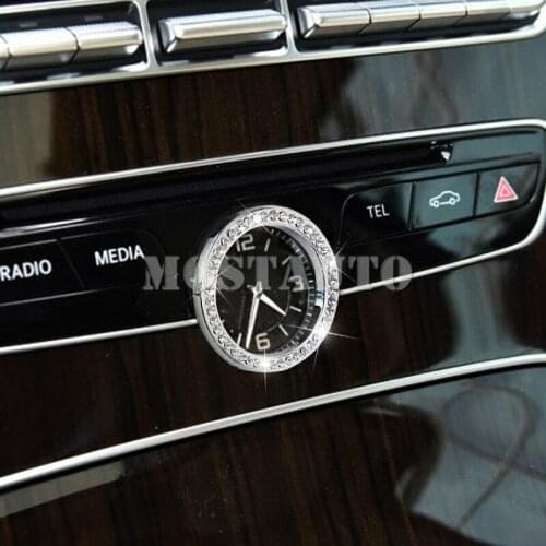 For Benz GLC X205 X253 Rhinestone Style Center Console Clock Frame Cover 2015-2018 1pcs Car Accessories Interior Car Decor