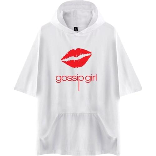 Trend Gossip Girl Hooded Tshirt Summer Short Sleeve Women Mens Tshirts Harajuku Streetwear Tv Series Unisex Fashion Clothes