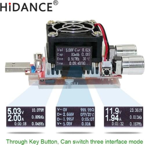 35w usb tester electronic load adjustable constant current aging resistor voltage capacity qualcomm qc2.0/3.0 battery voltmeter