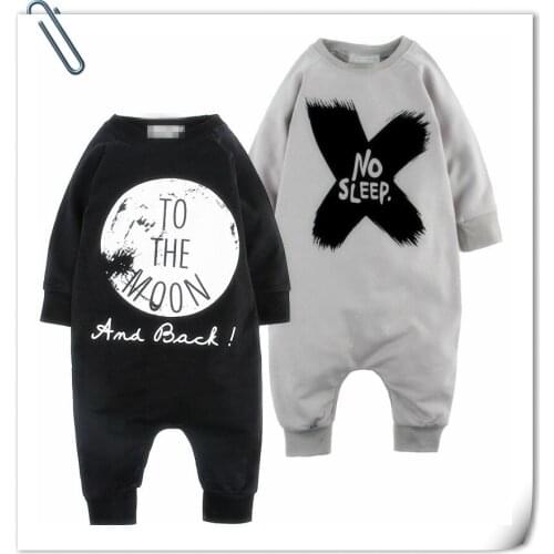 Spring Autumn Newborn Baby Clothes Baby Boy Rompers Cotton Letter Print Full Sleeve Girl Onesies Infant Costume Outfits Clothing