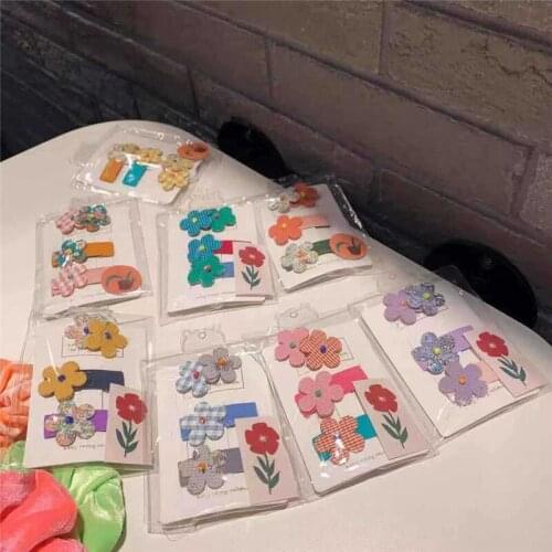 Korean Version Of The New Princess Style Flower Hairpin Sweet Cute Cloth Simple Bangs Hair Accessories