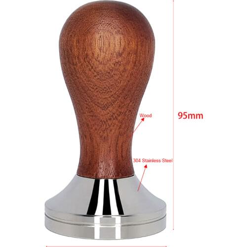 AREYOUCAN 304 Stainless Steel Coffee Tamper Mat Wood Handle Coffee Powder Hammer 41/49/51/53/58mm Cafe Accessories