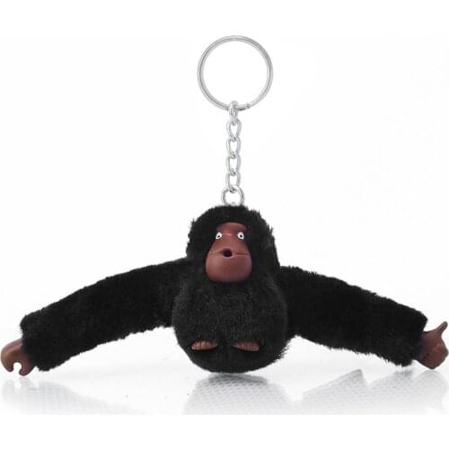Cute Girl Plush Fur Monkey Key Chain Orangutan Keychain on Pant Women Bag Car Trinket Female Toy Jewelry Wedding Party Doll Gift