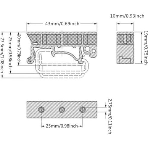 PCB 35mm DIN Rail Mounting Adapter Circuit Board Bracket Holder Carrier Clips