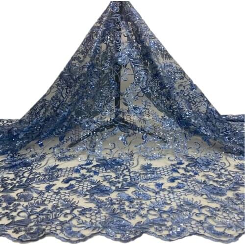 Nigerian Lace Fabrics 2021 High Quality Lace African Lace Fabric With Sequins French Lace Fabric For Dress Sewing xh-150
