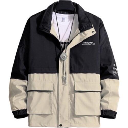 New fashion workwear jacket Japanese all match jacket men stand-up collar casual mens jacket