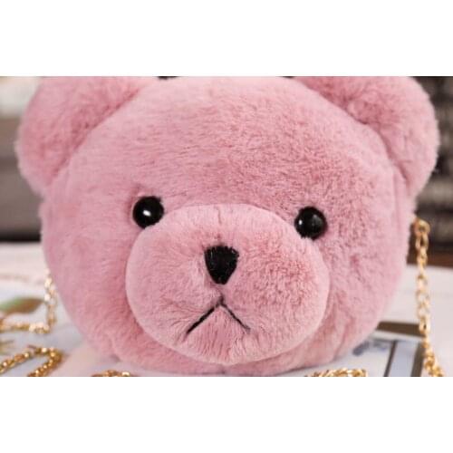 Adorable cartoon bear shoulders bag Girls soft backpack Stuffed animal Toy bear storage bag Lovely Teddy Birthday