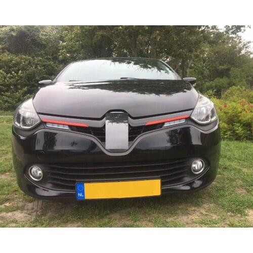 1 pair front radiator grille Trim red color stainless steel accessory For left and right For Clio IV 2012-2016 Chrome shaper