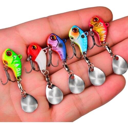 Plastic Baits Luya Fishing Hook Fake Bait Small Hard Fishing Lure Wobblers Fish With Metal Submerged Rotating Vibrating Sequins