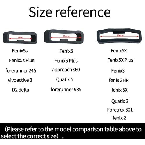 3Pcs Compatible with Garmin x5 Band Fastener Rings 20mm 22mm 26mm Width Soft Band Keepers for Garmin Fenix 5s Fenix 3 Strap loop