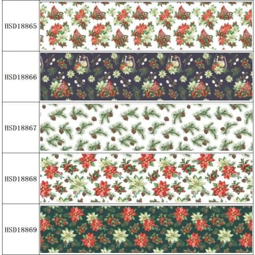 22MM 25MM 38MM 50MM 75mm Printed Pattern on Grosgrain Ribbon for diy ribbon