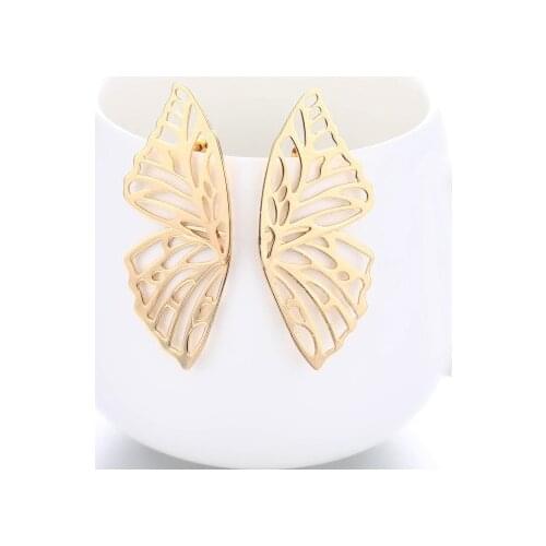 2021Gold Hollow Butterfly Drop Dangle Earring for Women Metal Big Wing Pendant Earring Statement Jewelry brincos