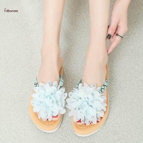 Fashion Women Sandals Summer Shoes For Women 2021 Flip Flops Slipper Flower Flat With Beach Slippers Slides Chaussure Femme