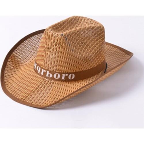 Europe America Mens Western Cowboy Outdoor Male Sunscreen Sun Hat Female Summer Farmer Straw Hats Sandal Beach Cap h56