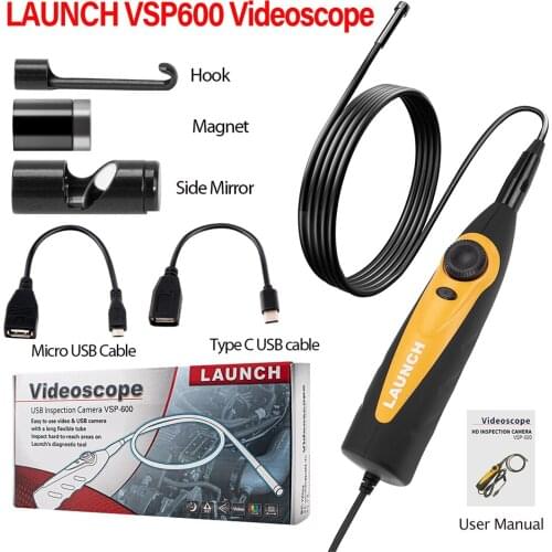 LAUNCH X431 Videoscope HD Inspection Camera VSP600 for Viewing&Capturing Video&Images of Hard-to-reach Work on X431 V/PRO/phone