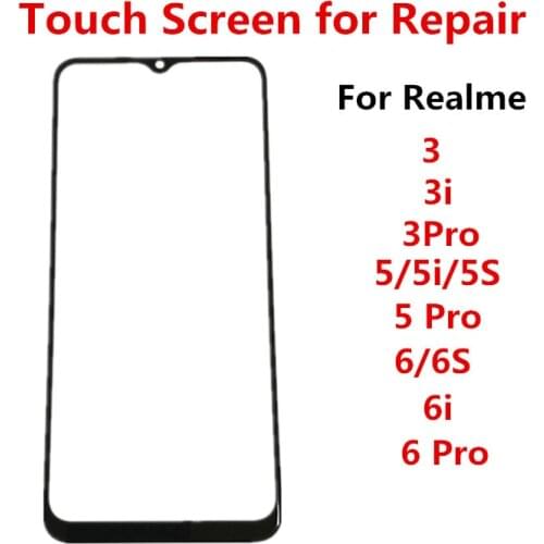 Realme6 Outer Screen For Realme 6 6.5" Front Touch Panel LCD Display Out Glass Cover Lens Repair Replace Parts