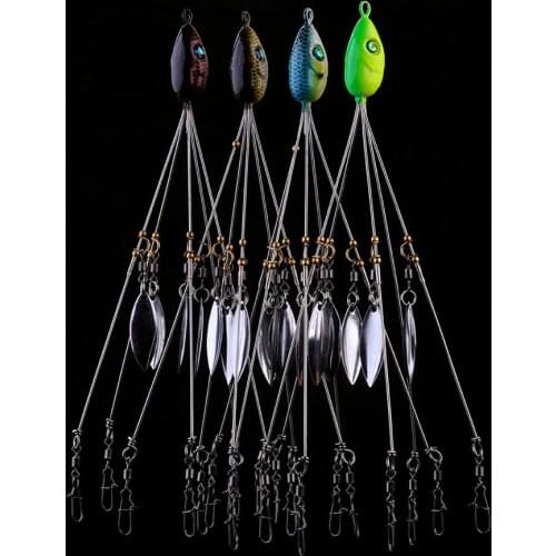 WALK FISH Umbrella Fishing lure Rig 5 Arms Alabama Rig Head Swimming Bait Bass Fishing Group Lure Snap Swivel Spinner