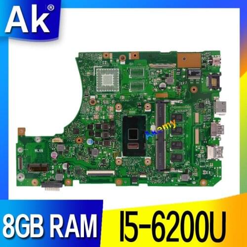 MB X556UAM laptop motherboard DDR4 8GB RAM I5-6200U for ASUS X556U X556UJ X556UB X556UF X556UV X556UQ X556UQK mainboard Test OK