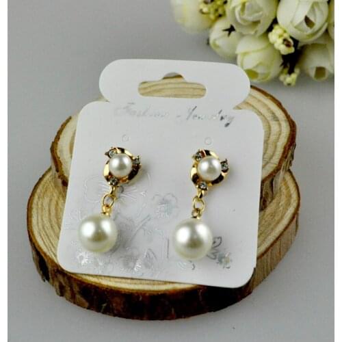 New Fashion 500pcs/lot White Plastic Jewelry Card Earring Ear Clips Display Packaging Cards 6x5cm Jewelry Earrings Card