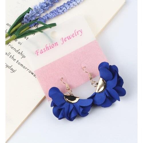 New Fashion Fabric Tassel Earrings For Women Girl Wedding Party Charms Drop Female Earrings Jewelry Gift 1pair