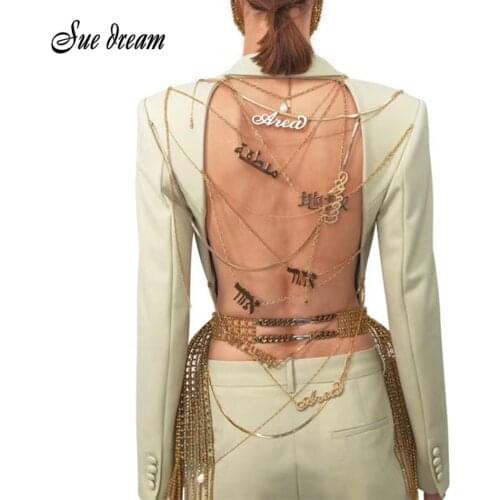 2021 Summer New WomenS Fashion Sexy Backless Metal Text Chain Light Green Sexy Long Sleeve V-Neck Single Button Club Party Coat