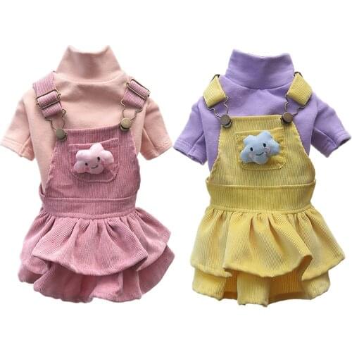 Winter Dog Dress Suspender Dresses For Small Dogs Cat Wedding Skirt Puppy Outfit Pet Clothes Chihuahua Yorkie Warm Clothing
