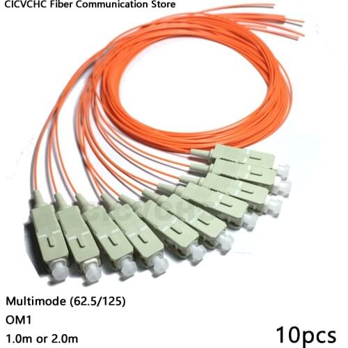 10pcs SC/UPC Pigtail-Multimode(62.5/125)-OM1-0.9mm buffer / Optical Fiber