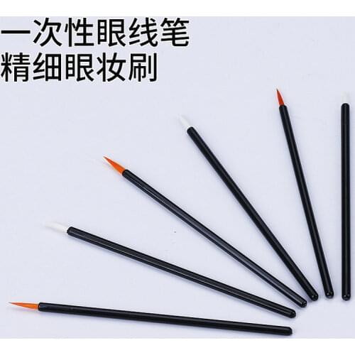 50pcs Disposable Eyeliner Brush Portable Lip Liner Stick Concealer Lipstick Fiber Makeup Brush