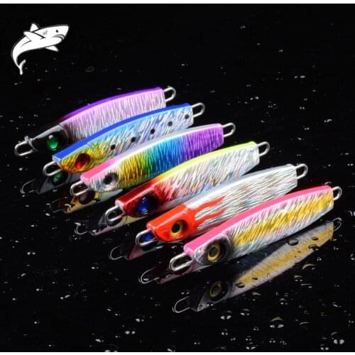 6Pcs/Lot Metal Jigging Fishing Lures 8cm/40g Spoon Iron Plate Long Shot Laser Lead Baits Lipless Boat Sea Fishing Jig Lures