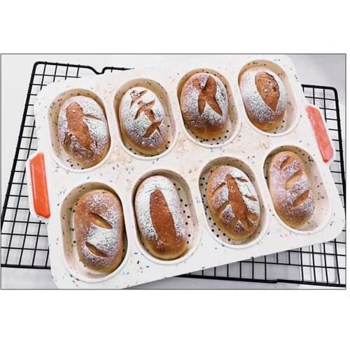Muffin Pan Non-Stick 8-Cavity Silicone Cupcake Pan Cupcake Mold Bread Mold Bakeware Pan Tray Mould Cake Decorating Tools Mold