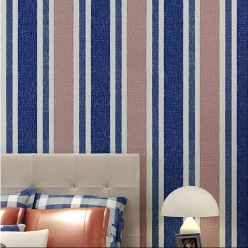 Beibehang Quality Stripes Design Home Decor Wallpaper Modern Blue Wallpapers Mural Wall Paper Non-woven papel de parede