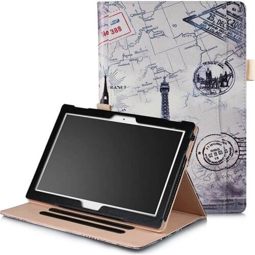 Case for Lenovo TB-X804F Fashion PU Leather Auto-sleep Card Slot Pen Sleeve Cover for Lenovo Moto Tab TB-X704A Tablet Case+Gifts