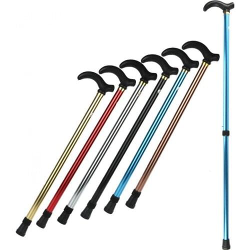 2021aluminum Alloy Two Section Telescopic Antiskid Walking Stick Special For Elderly Crutches Cane Trekking Pole Carbon Fiber