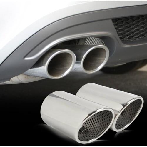 DWCX 2x Chrome Stainless Steel Tail Rear Exhaust Muffler Tip Tail Pipe For Audi A5 2door Coupe 2.0 2008 2009 2011 2012 2013 2014