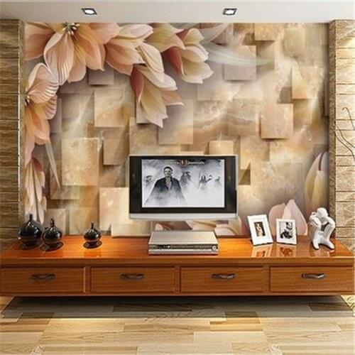 Beibehang photo wall paper3d stereoscopic large mural living room TV backdrop video wall wallpaper floral wallpaper Continental