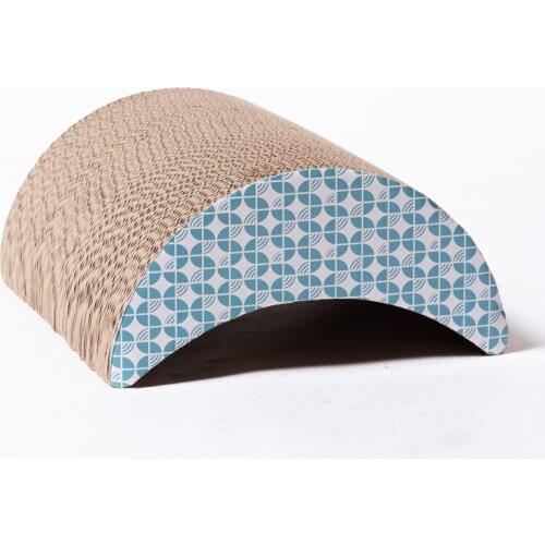 Corrugated Paper Cat Scratcher For Kitten Half Moon Shape Scratching Pad Board Mat For Cats Pet Toy Game Accessories Free Catnip