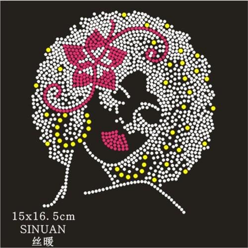 Hot Fix Rhinestone Transfer Girl Strass T-Shirt Decorations For Clothes 5Pieces Stones For Crafts Glass Stones Rhinestone Beads