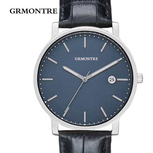 GRMONTRE Men's Watch With Leather Strap