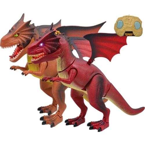 The Simulation Model Electric Remote Control Toy Dragon With Light Voice Shaking His Head Function Ready-to-go Battery Operated
