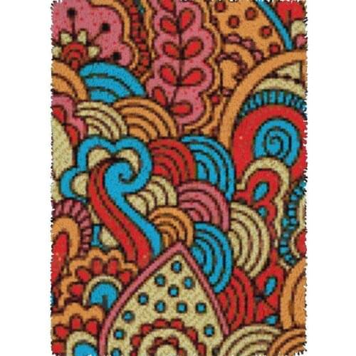 DIY Latch hook kit Mandala Carpets Embroidery hook Carpet embroidery with Pre-Printed Pattern Hook mat Home decoration