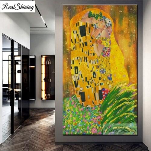 Gustav Klimt lover kiss 5d diy diamond painting cross stitch full square round drill rhinestone embroidery kits T264