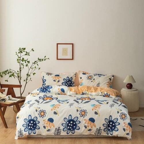Chinese style Duvet Cover 200x230 Pillowcase 3Pcs,Daisy pattern Bedding Set,150x200 Quilt Cover,200x200 King Size Blanket Cover