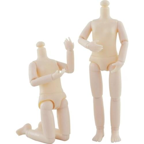 3 Pieces/lot Doll Nude Body for 1/8 Bjd Lengthen Body 16cm Dolls Accessories with Random Shoes Diy Toys Gift for Girl