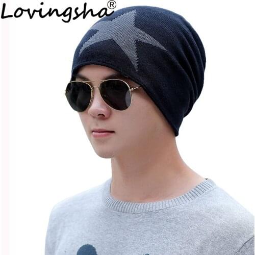 LOVINGSHA Brand Plaid Design Men Baggy Knitted Knit Skullies Bonnet Warm Hats For Girl Beanie Faux Fur Women Winter Caps AHT035