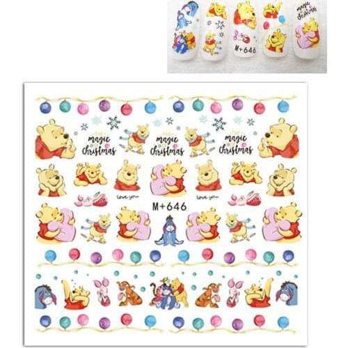 Winnie ther Pooh Nail Stickers Aesthetic Anime Figure Bear Disney Tigger Piglet Eeyore Cartoon Cute Children Toys For Girls